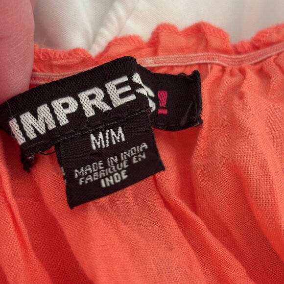 CORAL 100% COTTON LINED SUMMER TIERED DRESS WITH SMOCKED WAIST, SZ.M - Picture 7 of 8